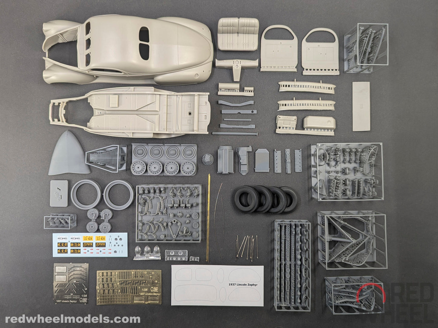 1937 Lincoln Zephyr Coupe Resin Kit 1/25 by Red Wheel Models