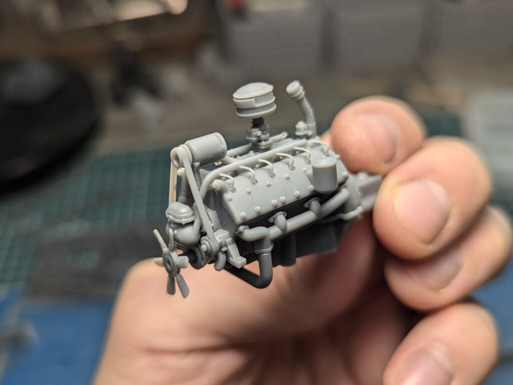 Lincoln Zephyr Flathead V12 Engine Kit 1/25 by Red Wheel Models