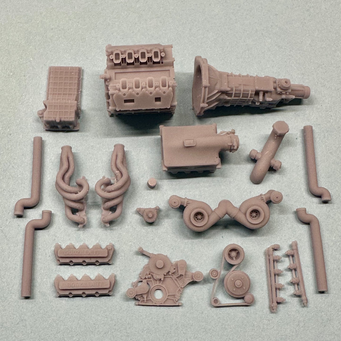 High Intake Ford 7.3L Godzilla Twin Turbo Engine 1/25