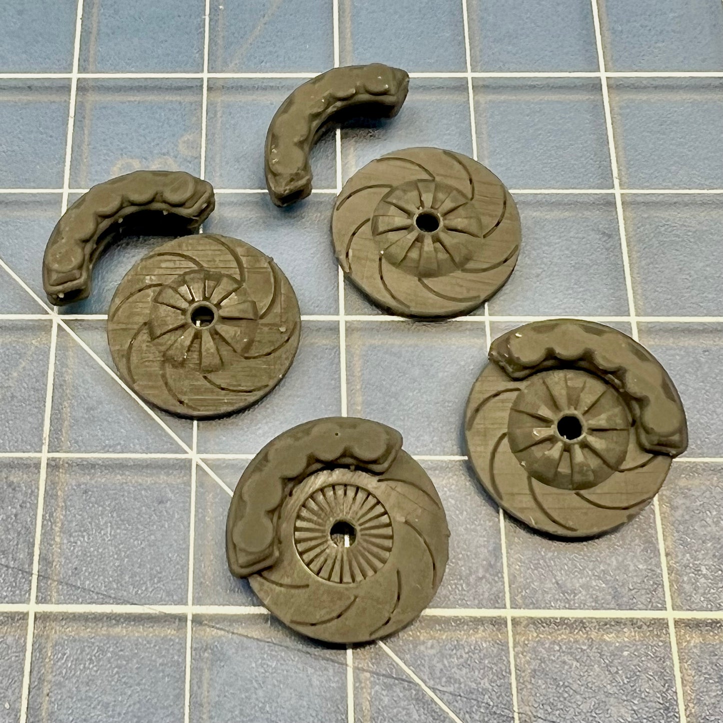 V2 Custom Slotted Brakes Discs Rotors with Calipers 1/24 1/25