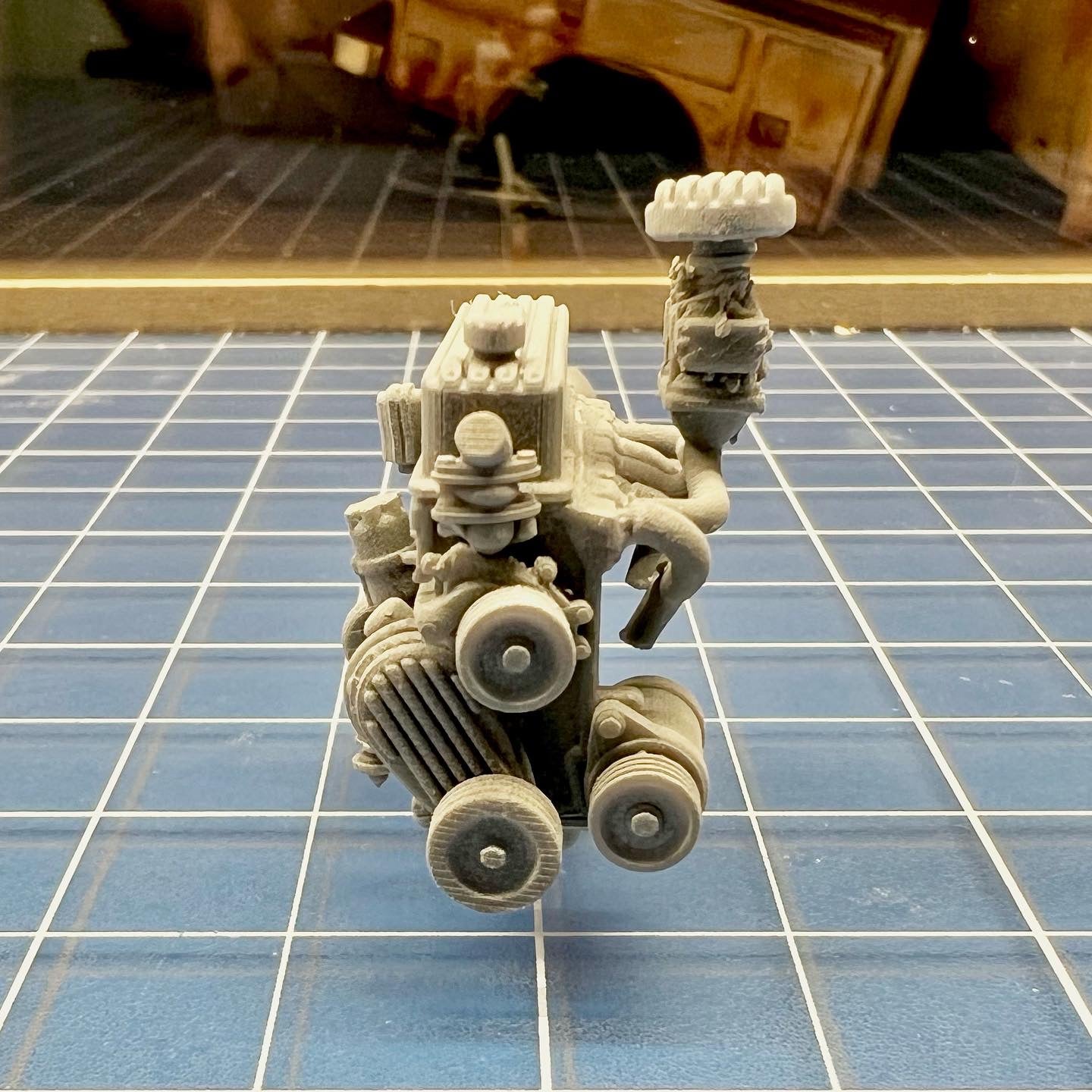 Custom Chevy 235 Engine w/ Finned parts - V6 Straight Six 6 Stovebolt 1/25