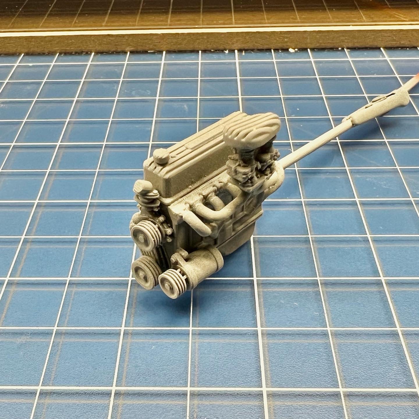 Custom Chevy 235 Engine w/ Finned parts - V6 Straight Six 6 Stovebolt 1/25