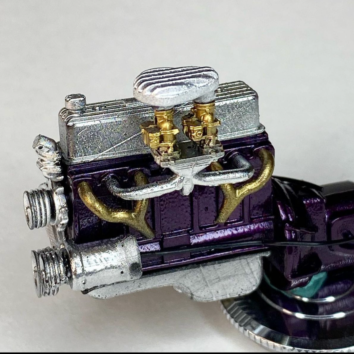 Custom Chevy 235 Engine w/ Finned parts - V6 Straight Six 6 Stovebolt 1/25