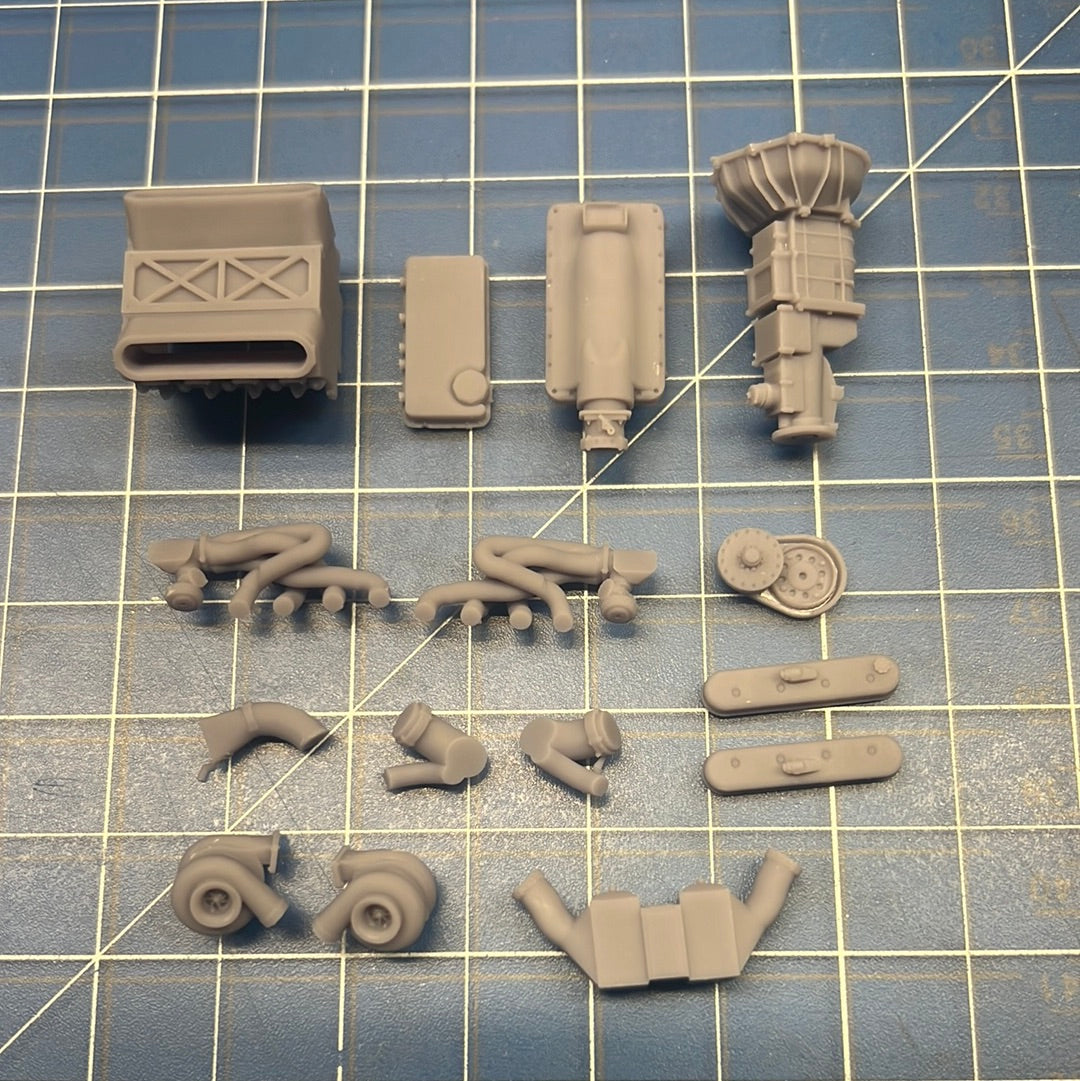 V3 Chevy LS Twin Turbo Engine 1/25