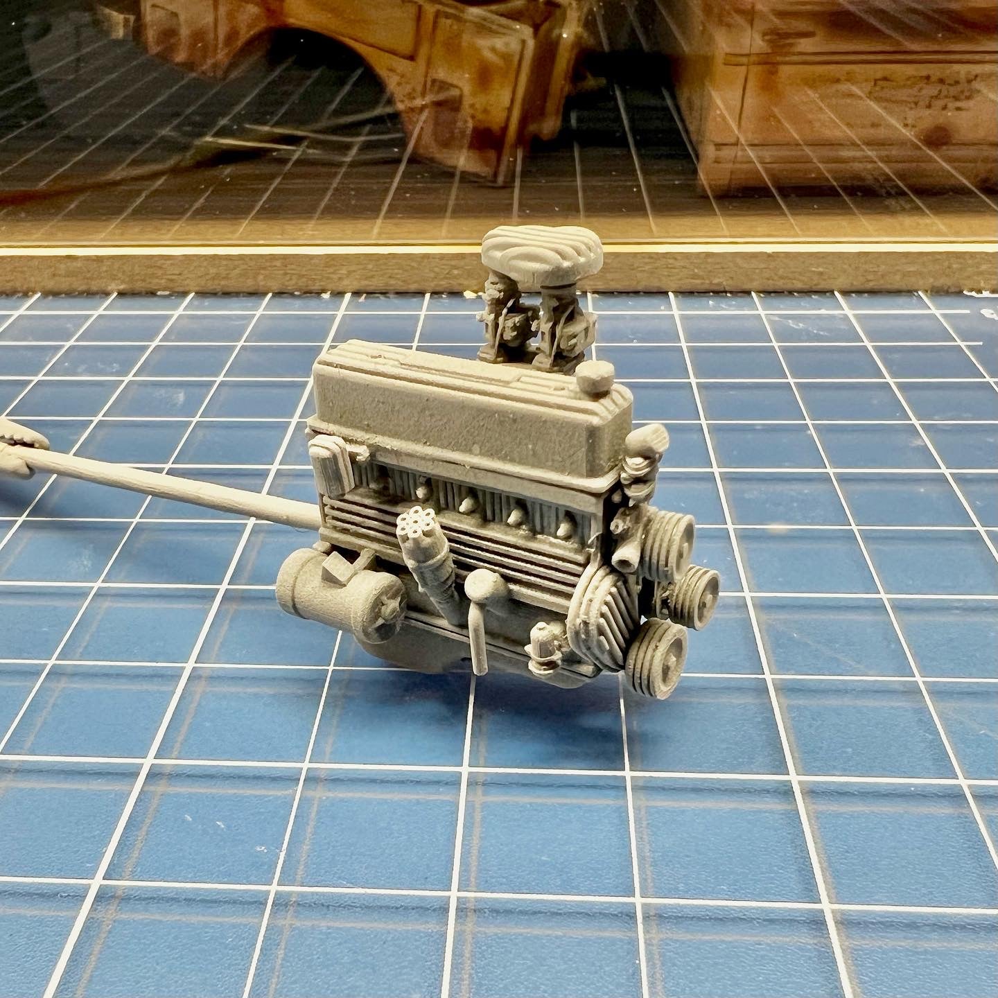 Custom Chevy 235 Engine w/ Finned parts - V6 Straight Six 6 Stovebolt 1/25