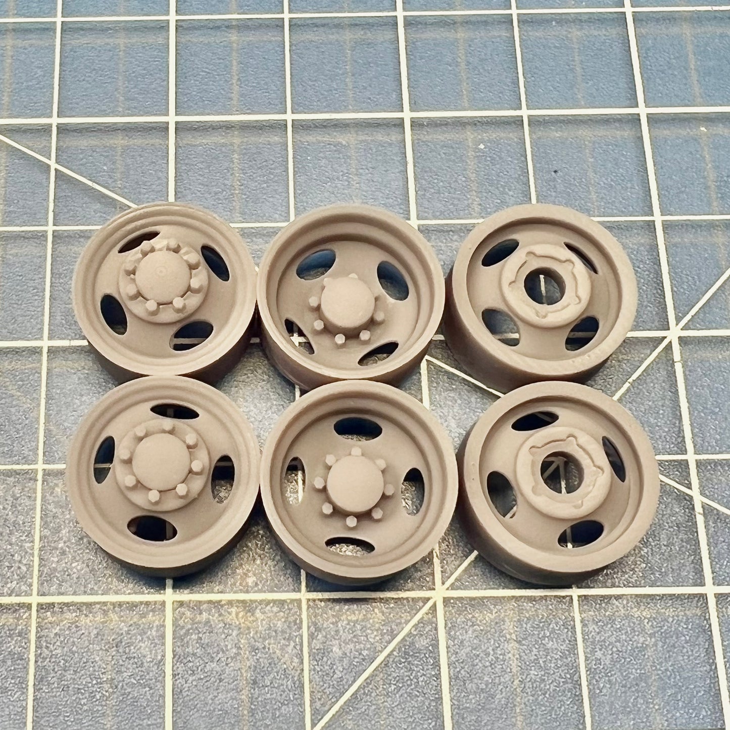 4 Hole Dually Budd Style Custom Wheels & Tires Set 1/24 1/25