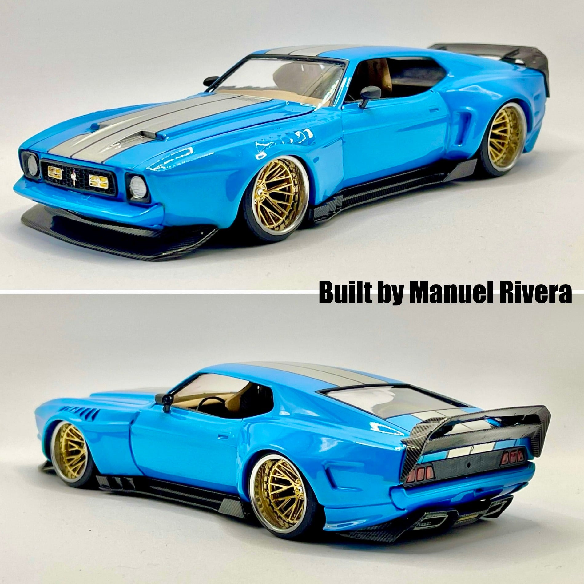 1971 Mustang Boss 351 1:18 ダイキャストモデル KOVOVÉ a RESIN MODELY | Ford Mustang Boss 351 (1971) Modrá