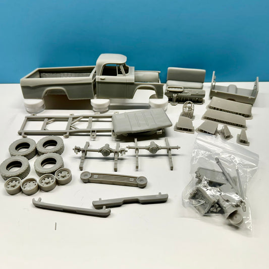 1967 Dodge D100 Pickup Truck Longbed 3D Printed Resin Model Kit KED