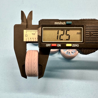 6 Raceline Challenger Custom Wheels and Tires Set 1/24 1/25