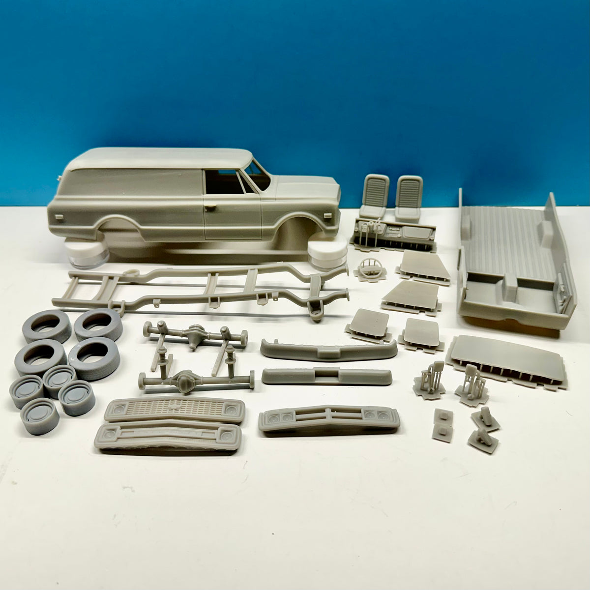 1970 - 1972 GMC Chevy Panel Truck 3D Printed Resin Model Kit KED