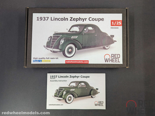 1937 Lincoln Zephyr Coupe Resin Kit 1/25 by Red Wheel Models