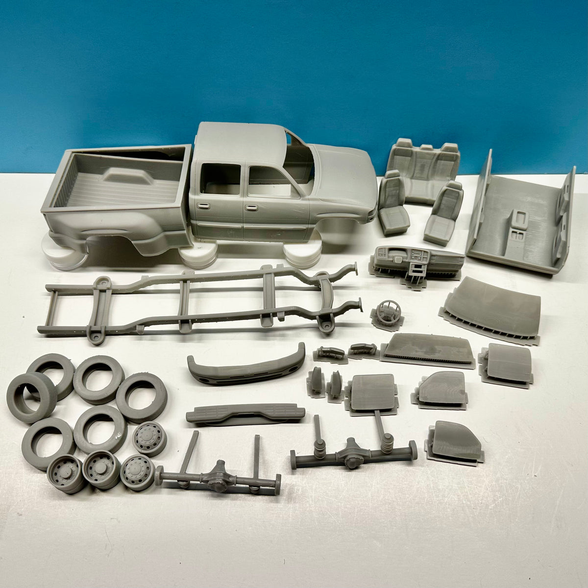 2003 GMC Sierra 3500 Crew Cab Dually Pickup Truck 3D Printed Resin Model Kit KED