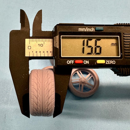 1 Big Raceline Sidewinder Custom Wheels and Tires Set 1/24 1/25