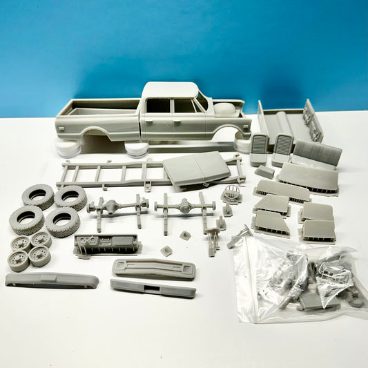 1970 Chevy K20 Crew Cab Pickup Truck (Long) 3D Printed Resin Model Kit