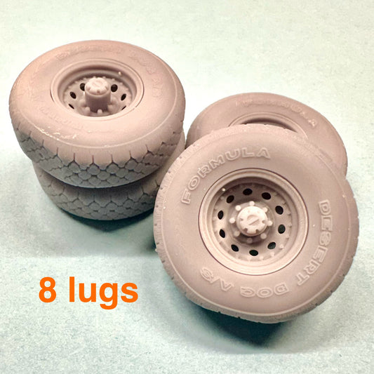 8 Lug Series 97 94 90 Wheels on Formula Desert Dog AS Tires 1/25