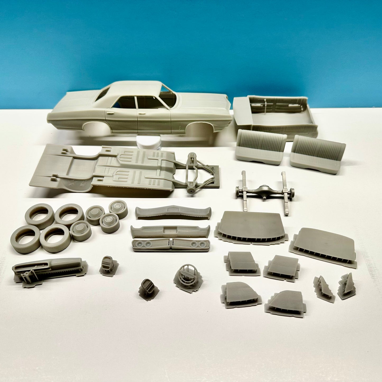 1968 Ford Galaxie 4 Door 3D Printed Resin Model Kit