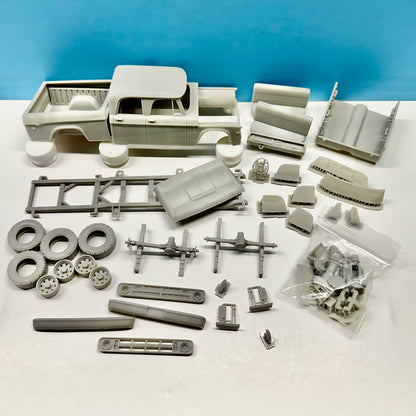 1970 Dodge W200 Pickup Truck Crew Cab 4x4 3D Printed Resin Model Kit KED