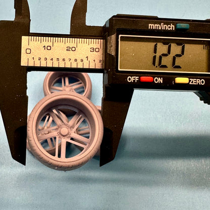 1 Big Raceline Sidewinder Custom Wheels and Tires Set 1/24 1/25