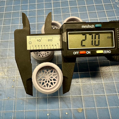 Snowflake Wheels w/ Tires 1/24 1/25