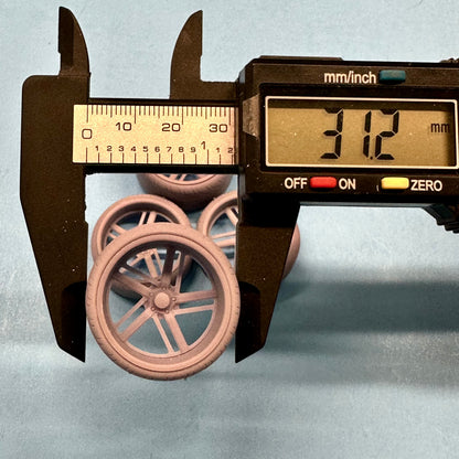1 Big Raceline Sidewinder Custom Wheels and Tires Set 1/24 1/25