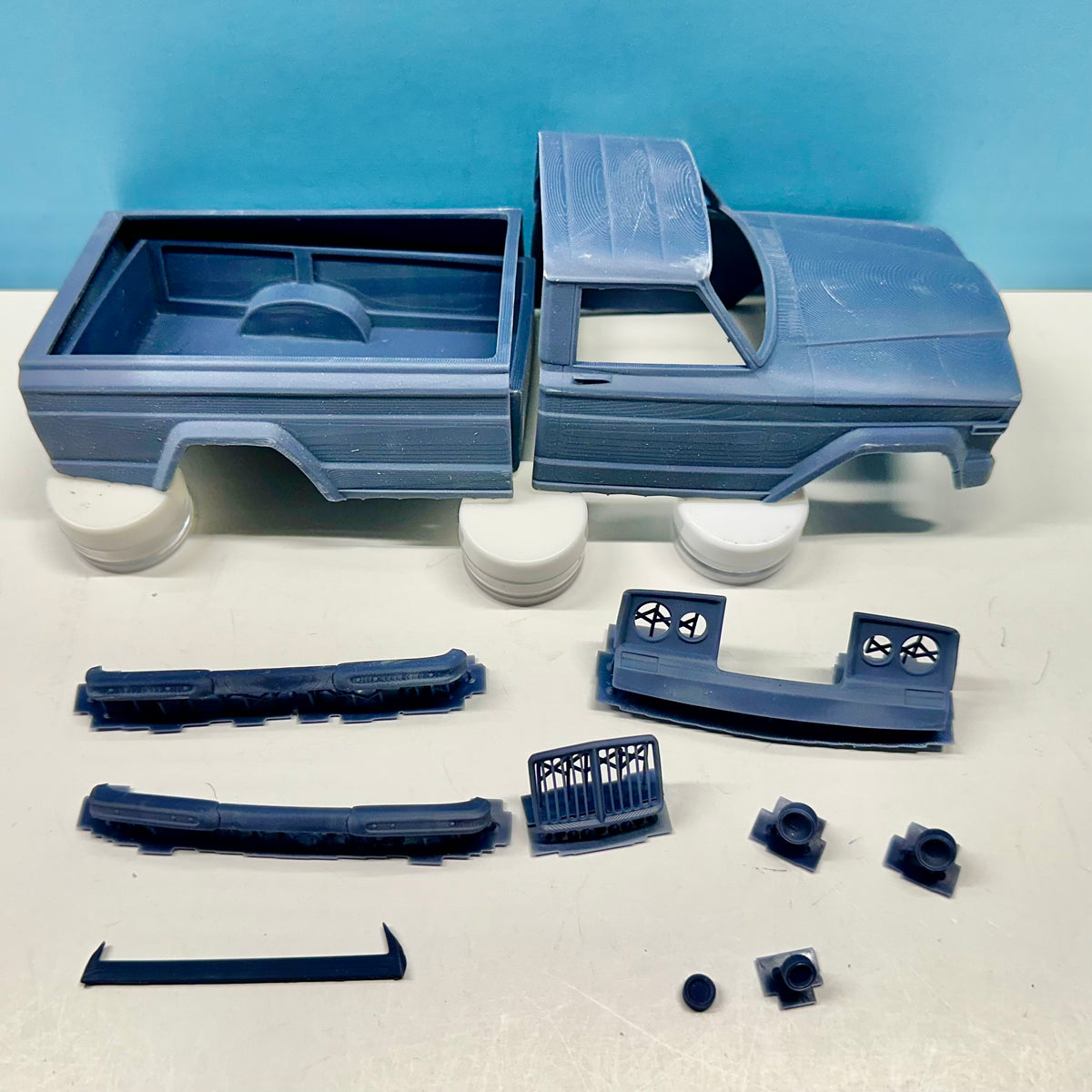 1963 Jeep J10 Longbed Pickup Truck 3D Printed Resin Model Kit KED