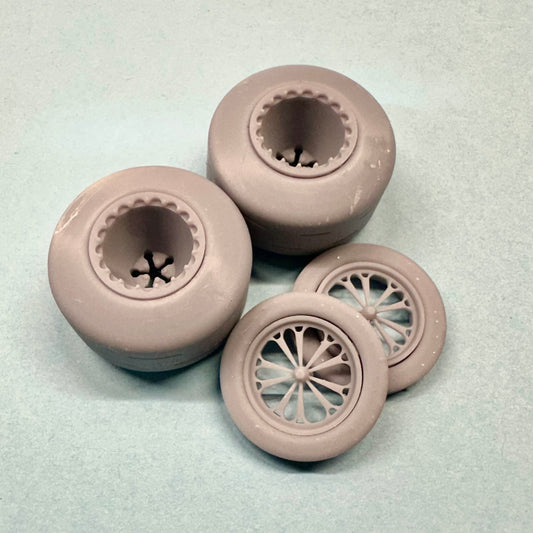 Weld Delta and Vector Prime Drag Wheels and Tires Set 1/25 1/24