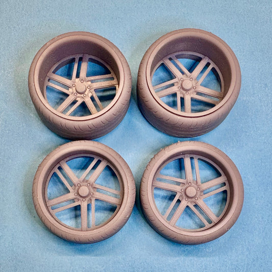 1 Big Raceline Sidewinder Custom Wheels and Tires Set 1/24 1/25
