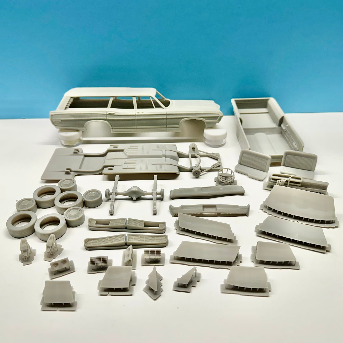 WOODGRAIN 1967 Ford Country Squire Station Wagon 3D Printed Resin Model Kit