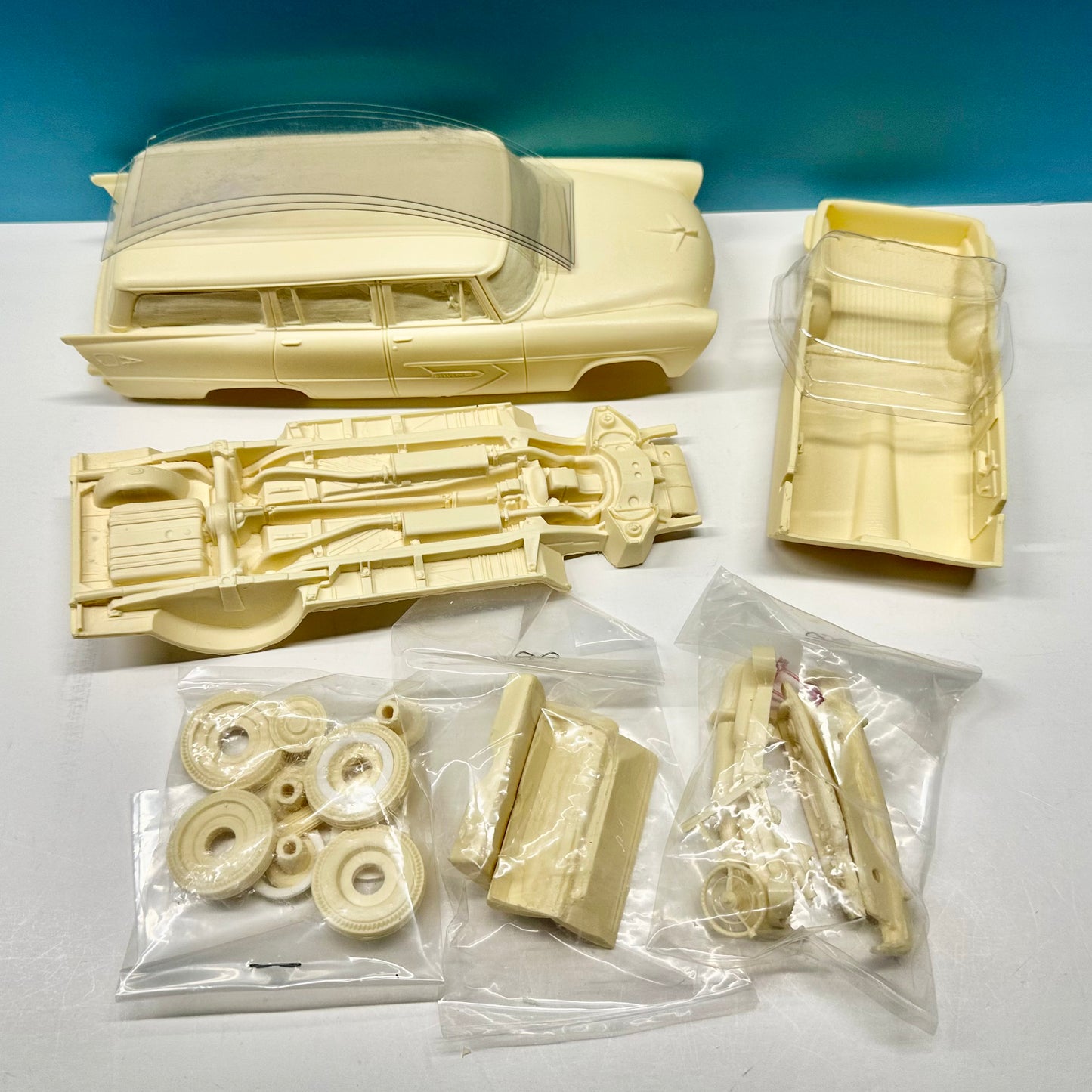 1956 Plymouth 4 Door Station Wagon Cast Resin Model Kit KED