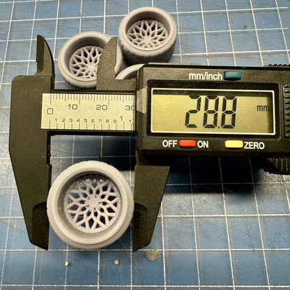 Snowflake Wheels w/ Tires 1/24 1/25