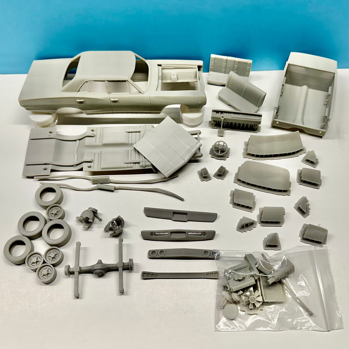1968 Dodge Coronet 4 Door Sedan 3D Printed Resin Model Kit KED