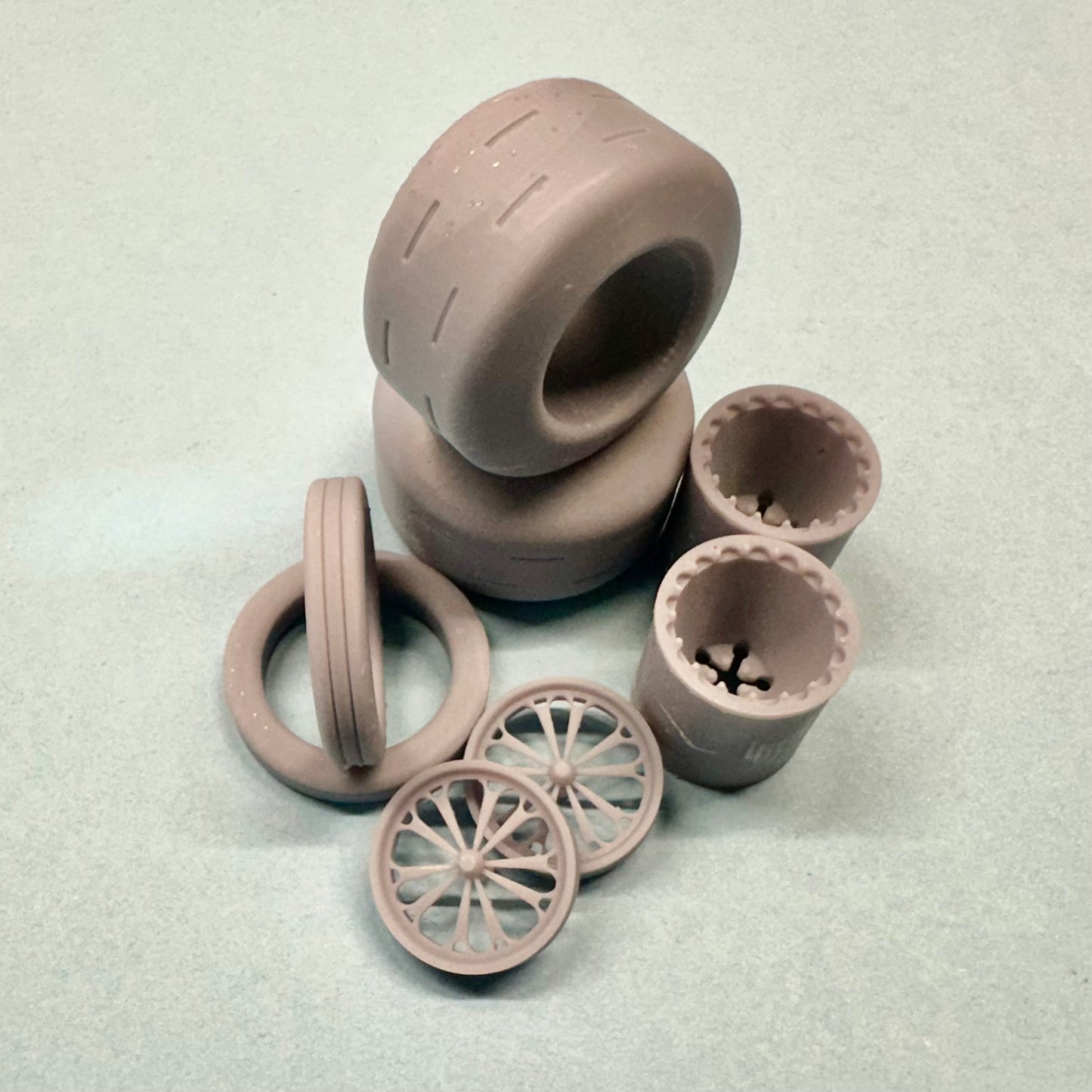 Weld Delta and Vector Prime Drag Wheels and Tires Set 1/25 1/24