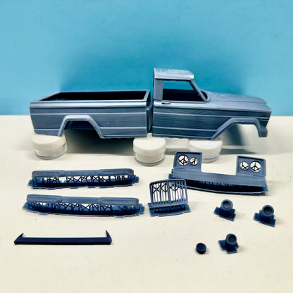 1963 Jeep J10 Longbed Pickup Truck 3D Printed Resin Model Kit KED