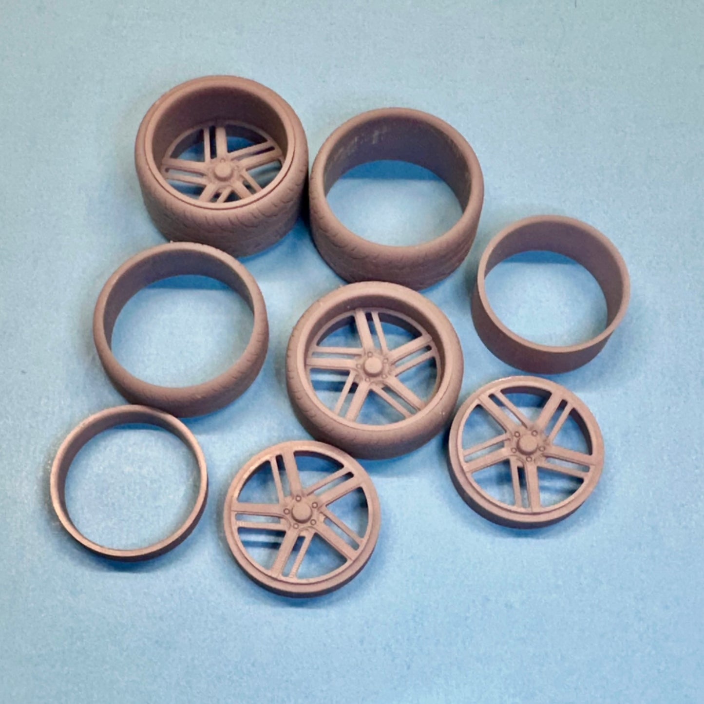 1 Big Raceline Sidewinder Custom Wheels and Tires Set 1/24 1/25