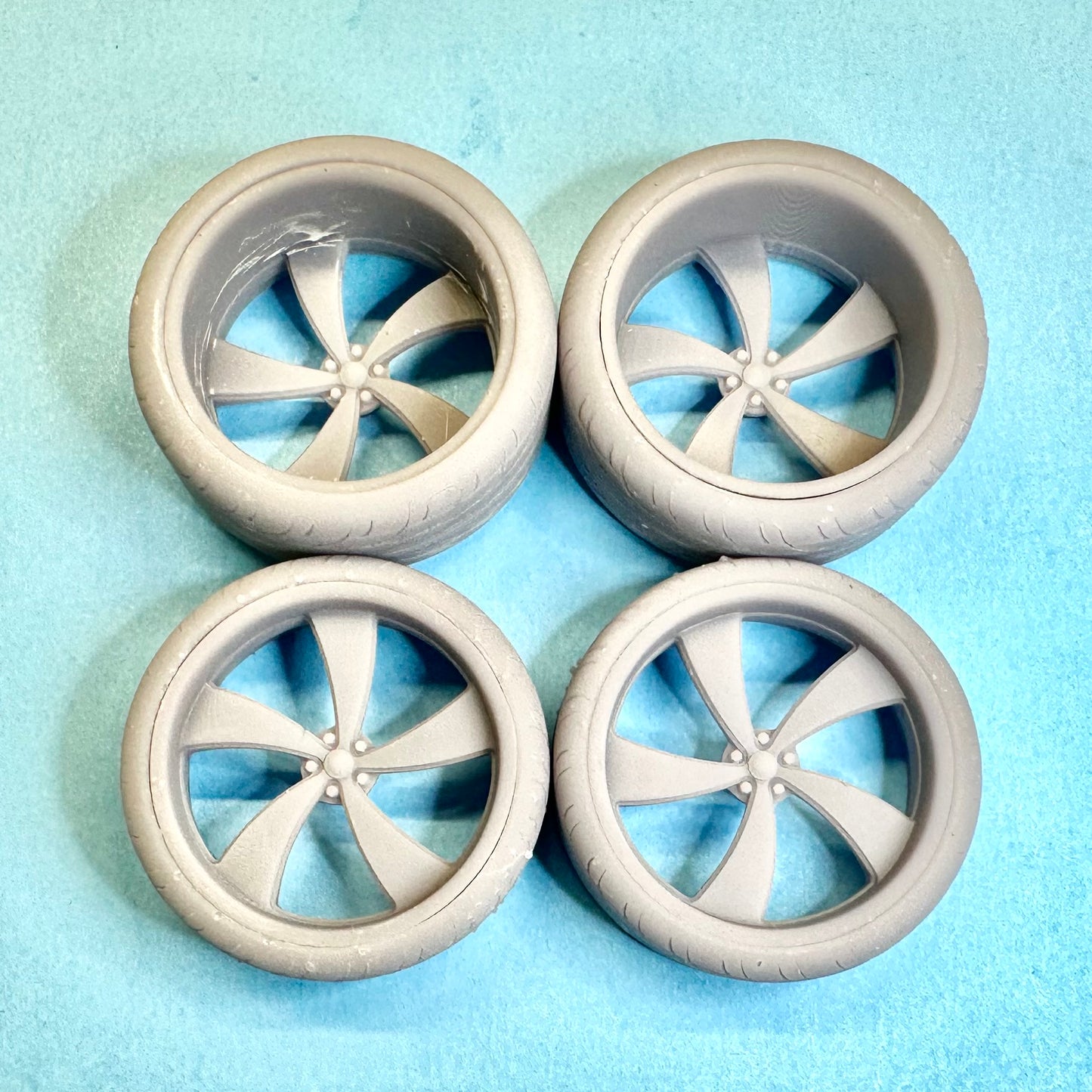 5 Bandit Billet Custom Wheels and Tires Set 1/24 1/25