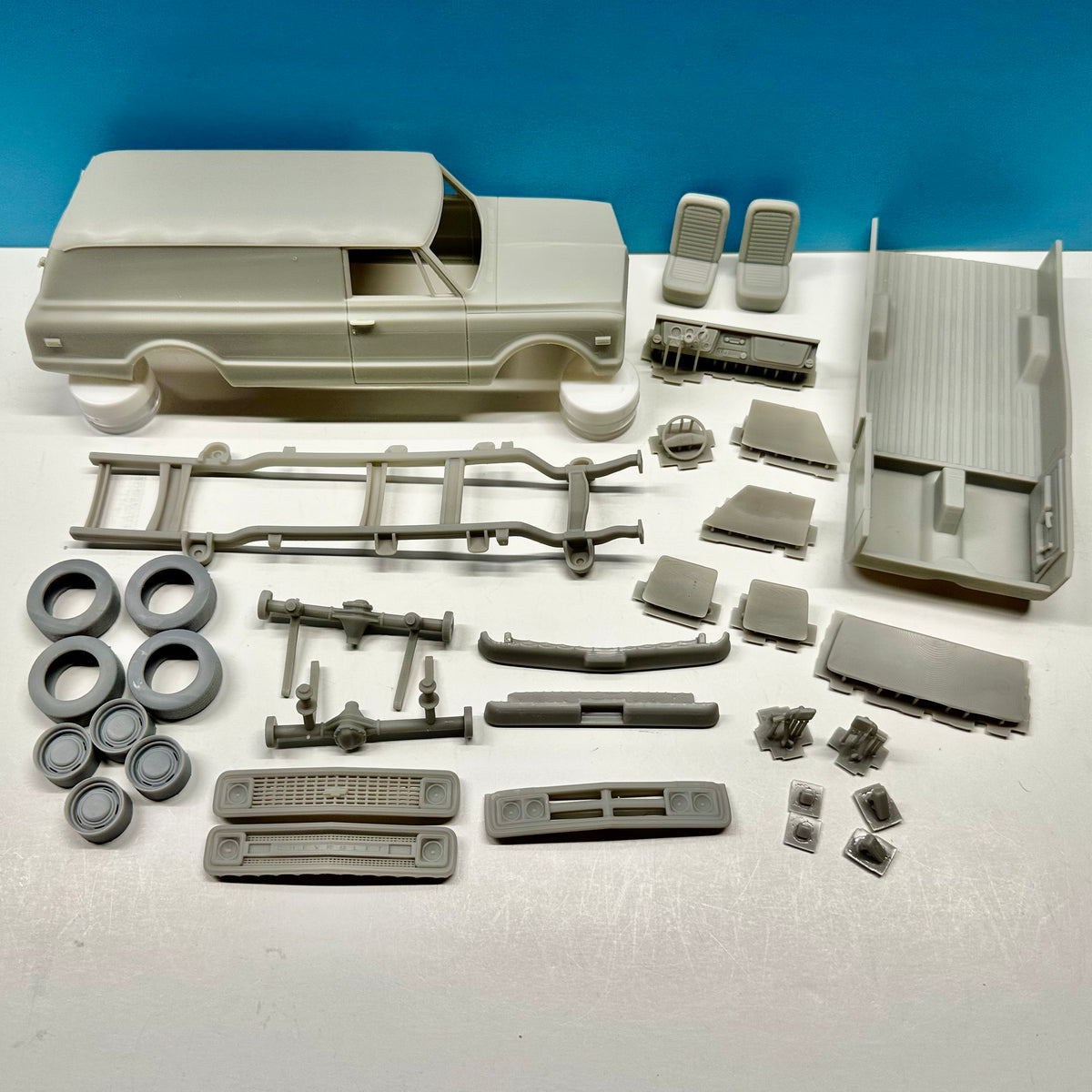 1970 - 1972 GMC Chevy Panel Truck 3D Printed Resin Model Kit KED