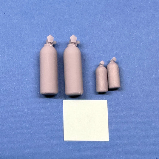 Generic Nitrous Tanks Bottles w/ Decals Set of 4 1/24 1/25