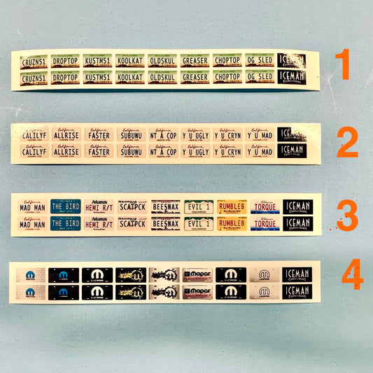 Custom Vanity Generic License Plates 1/24 1/25