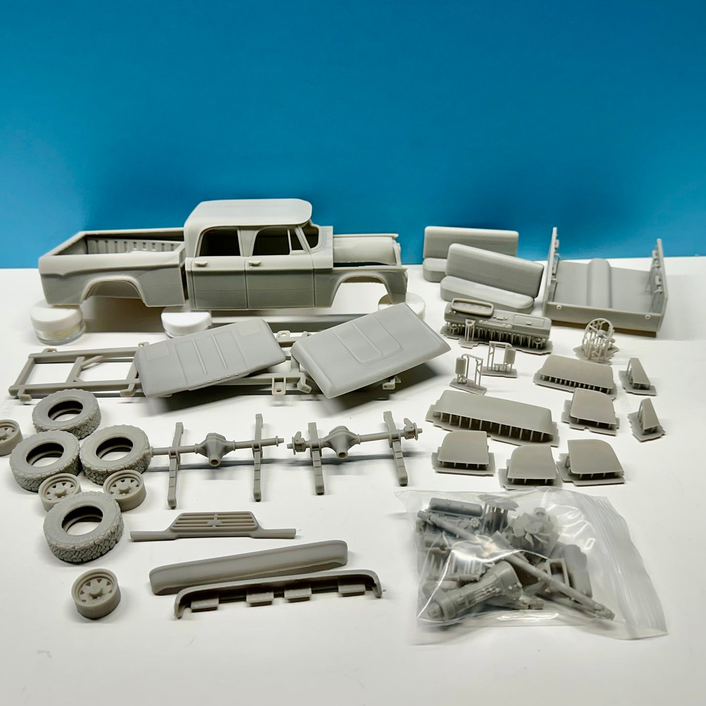 1962 Dodge W200 Crew Cab Pickup Truck 3D Printed Resin Model Kit KED