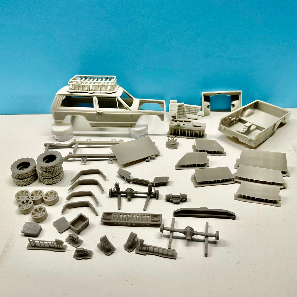 1984 Jeep Cherokee XJ 3D Printed Resin Model Kit KED