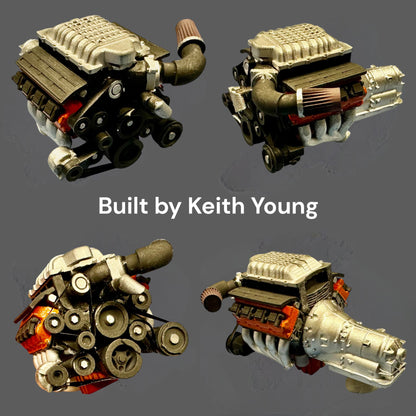 Hemi SRT Hellcat Demon Hellephant Engine 1/25
