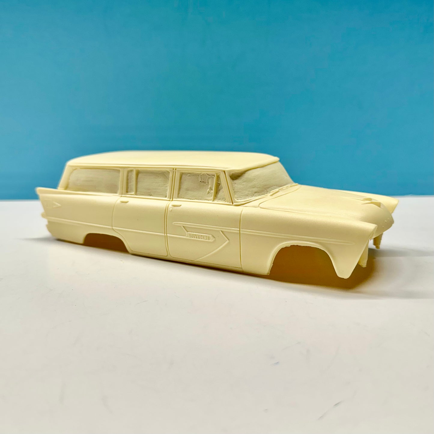 1956 Plymouth 4 Door Station Wagon Cast Resin Model Kit KED