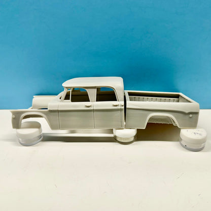 1970 Dodge W200 Pickup Truck Crew Cab 4x4 3D Printed Resin Model Kit KED
