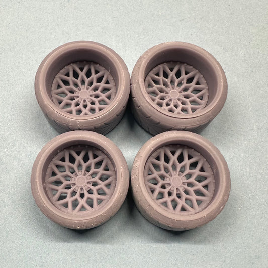 Snowflake Wheels w/ Tires 1/24 1/25