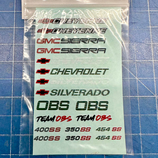 Team OBS Decal Set 1/24 1/25