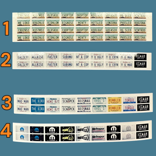 Custom Vanity License Plates 1/24 1/25