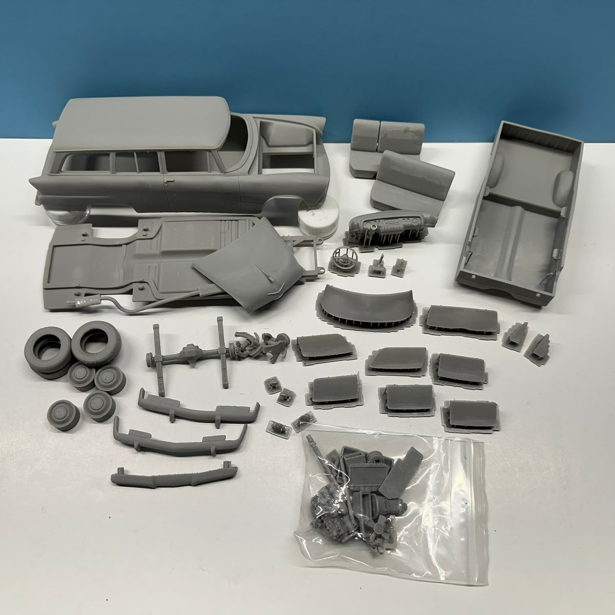 1955 Plymouth Plaza Station Wagon 3D Printed Resin Model Kit KED