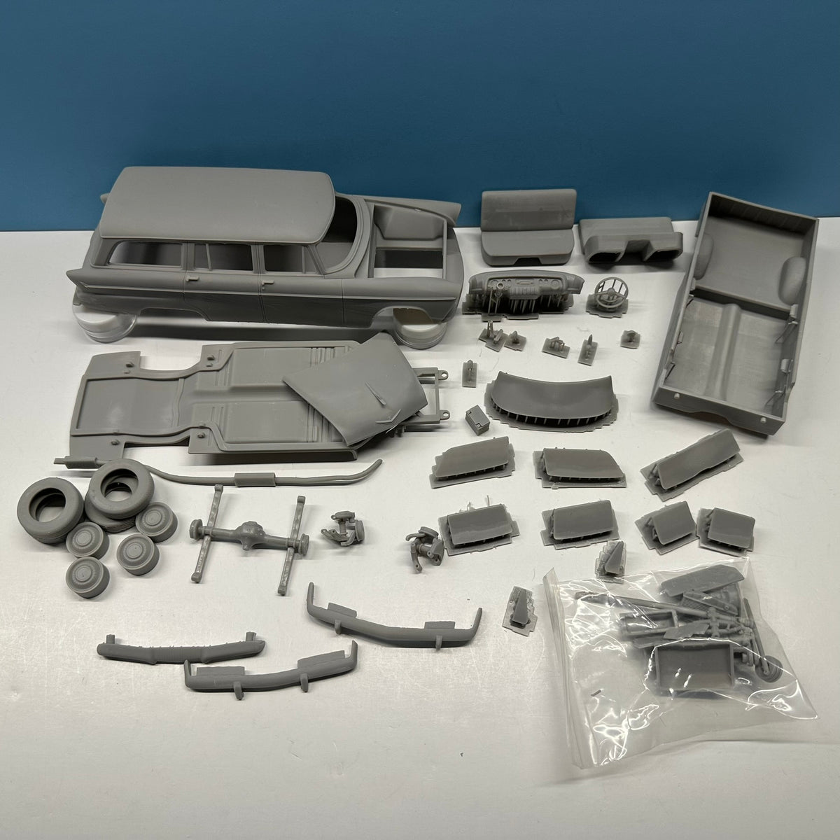 1955 Plymouth Belvedere 4 Dr Suburban Wagon 3D Printed Resin Model Kit KED