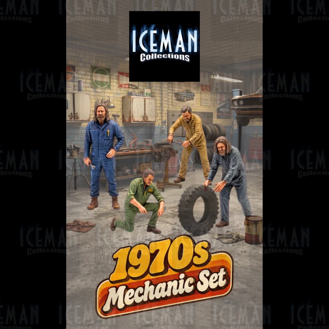 1970s Mechanic Figure Set for Display or Diorama 1/24 1/25