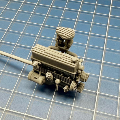 Custom Chevy 235 Engine w/ Finned parts - V6 Straight Six 6 Stovebolt 1/25
